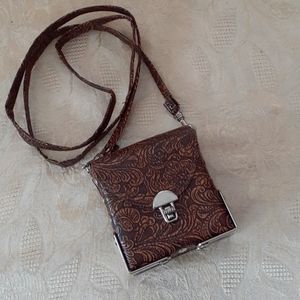 Western Brown Faux Leather Tool Crossbody Mini Handbag